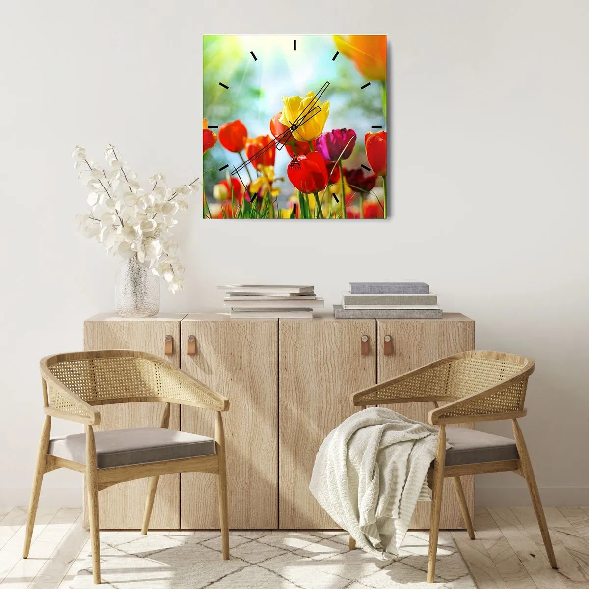 Wanduhr - Glasuhr - Alle Farben der Sonne - 40x40 cm