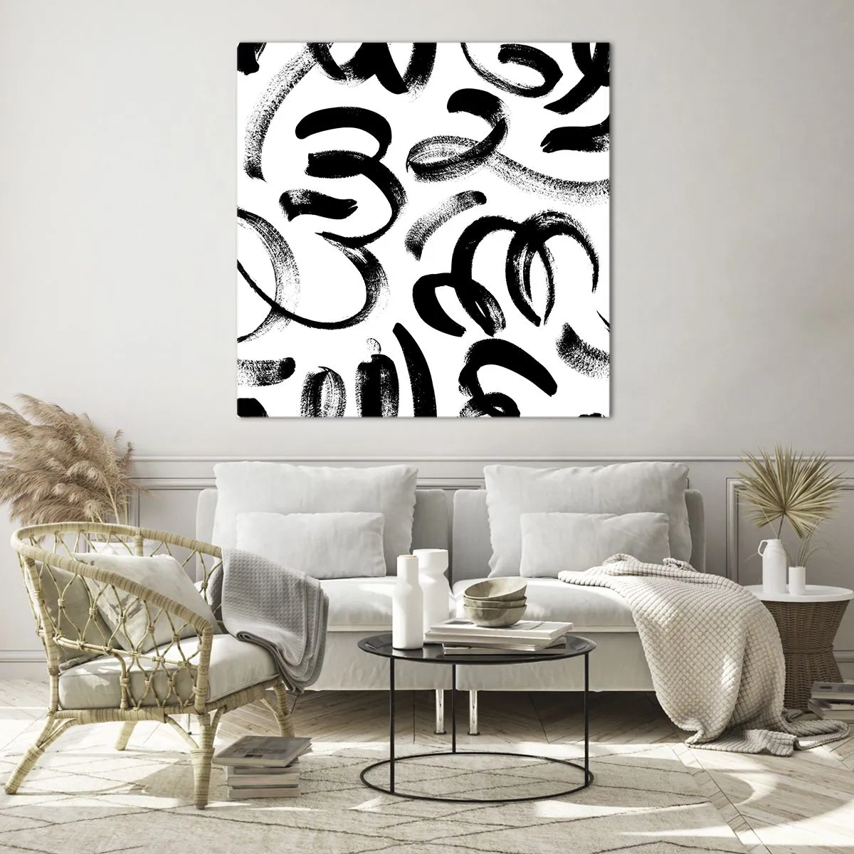 Glasbild - Bild auf glas - Schwarz auf Weiß - 30x30 cm