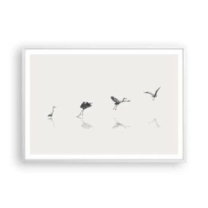 Poster in einem weißen Rahmen - Vier einfache Schritte - 100x70 cm