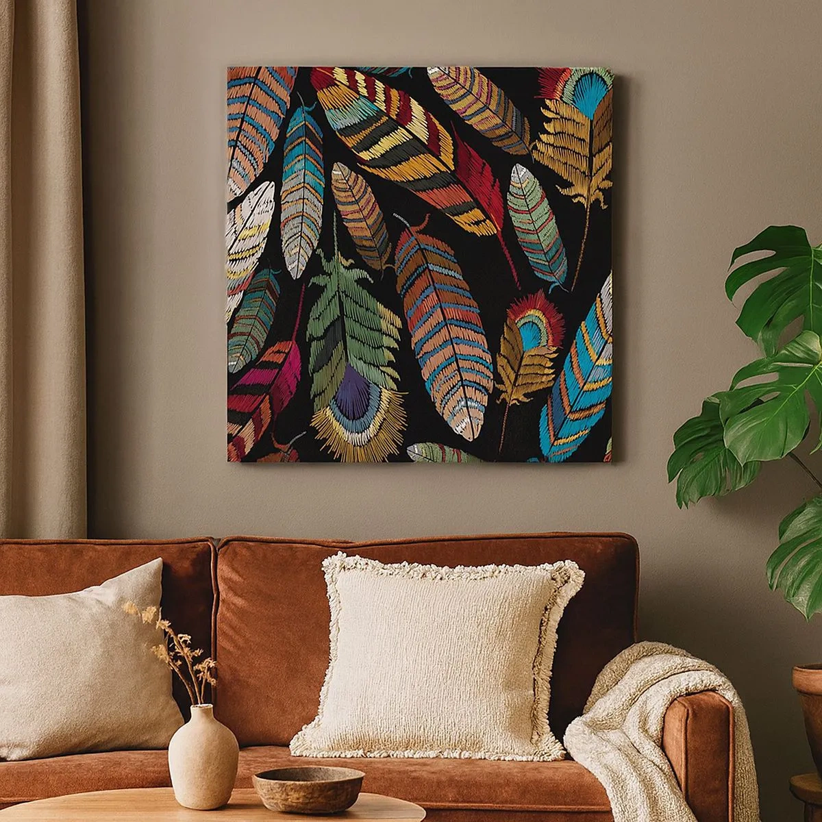 Bild auf Leinwand - Leinwandbild - Der Vogelkarneval - 30x30 cm