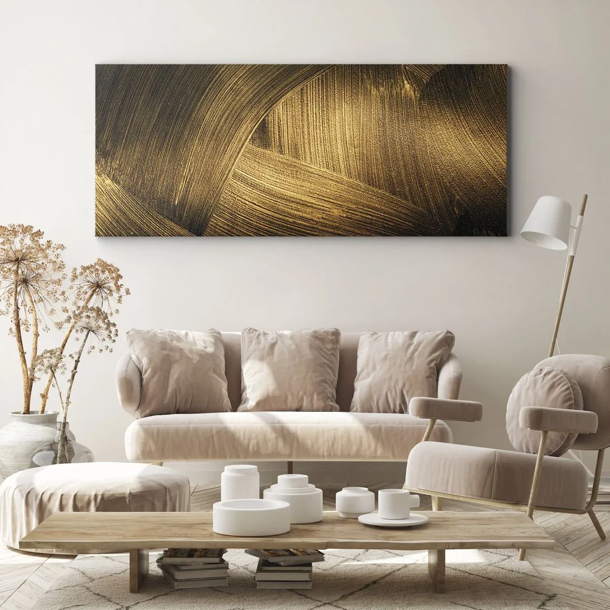 Bild auf Leinwand - Leinwandbild - In einem goldenen Labyrinth - 90x30 cm