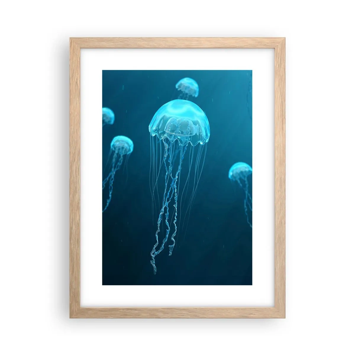 Poster in einem Rahmen aus heller Eiche - Ozeantanz - 30x40 cm