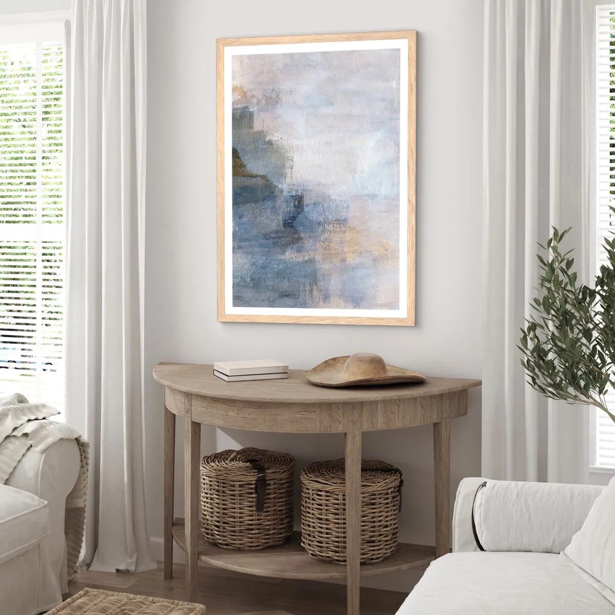 Poster in einem Rahmen aus heller Eiche - Farbtöne und Akkorde - 70x100 cm