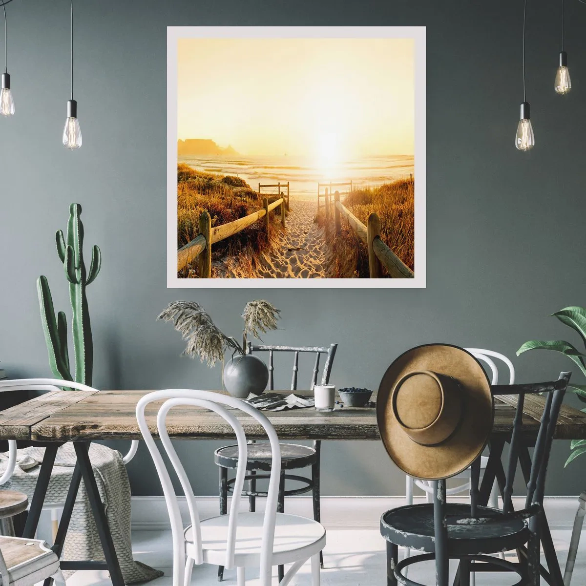 Poster - Über die Düne, der Sonne entgegen - 30x30 cm