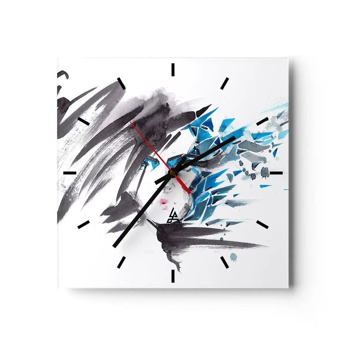 Wanduhr - Glasuhr - Sinnliches Portrait in Grau und Blau - 40x40 cm