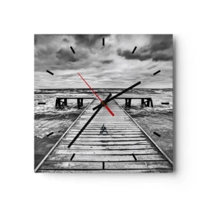 Wanduhr - Glasuhr - Ich warte darauf, dass der Wind wegjagt... - 40x40 cm