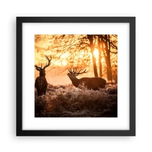 Poster in einem schwarzem Rahmen - Der Traum eines Jägers - 30x30 cm