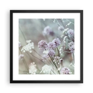 Poster in einem schwarzem Rahmen - Süße filigrane Kräuter - 40x40 cm