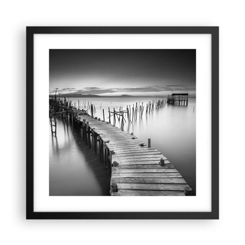 Poster in einem schwarzem Rahmen - Der Frieden eines vergessenen Ufers - 40x40 cm