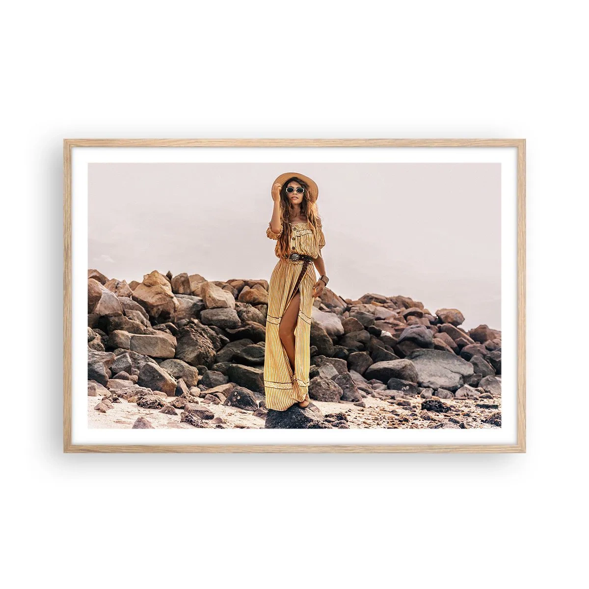 Poster in einem Rahmen aus heller Eiche - Die Magie der Steine - 91x61 cm