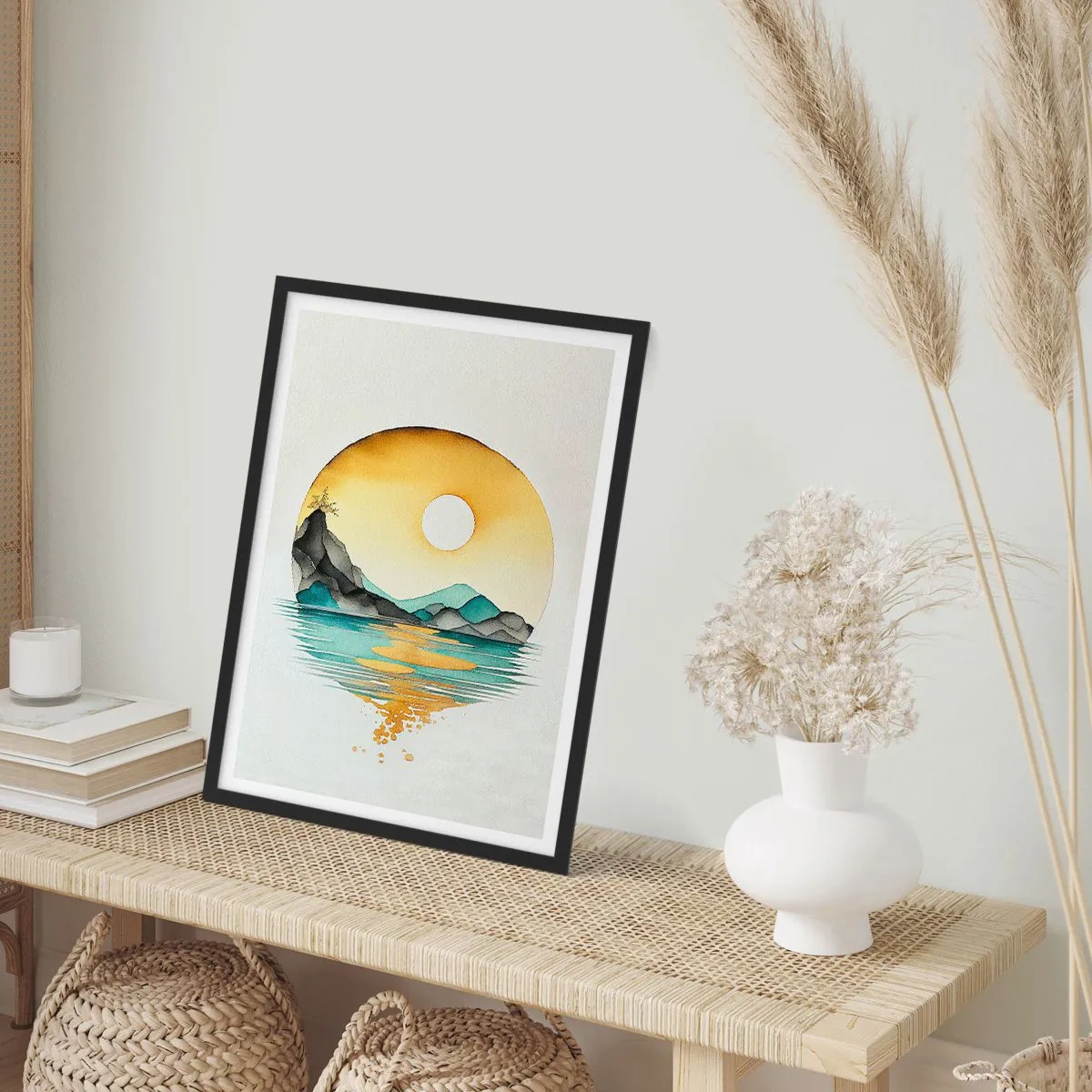 Poster in einem schwarzem Rahmen - Im Kreis der Schönheit - 61x91 cm