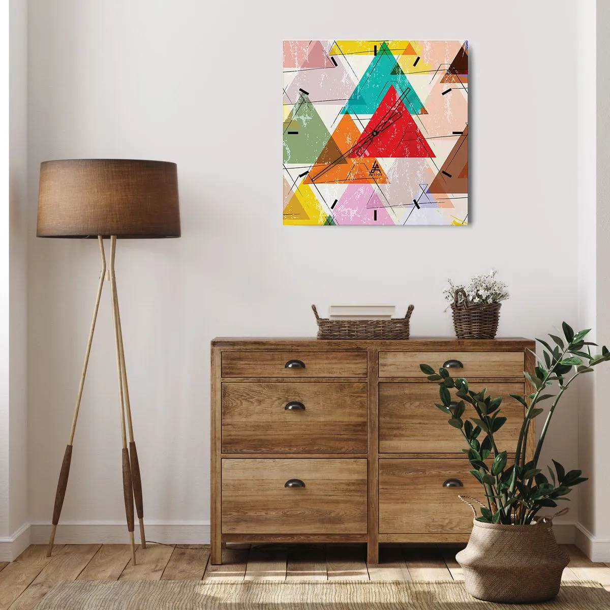 Wanduhr - Glasuhr - Drei mal drei - 40x40 cm