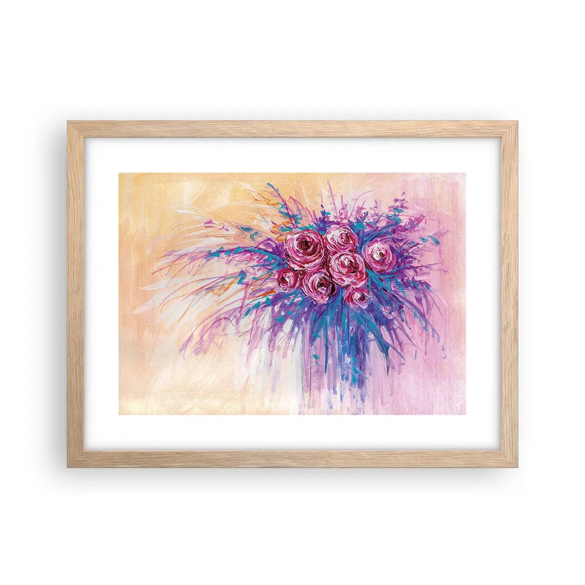 Poster in einem Rahmen aus heller Eiche - Rosenbrunnen - 40x30 cm
