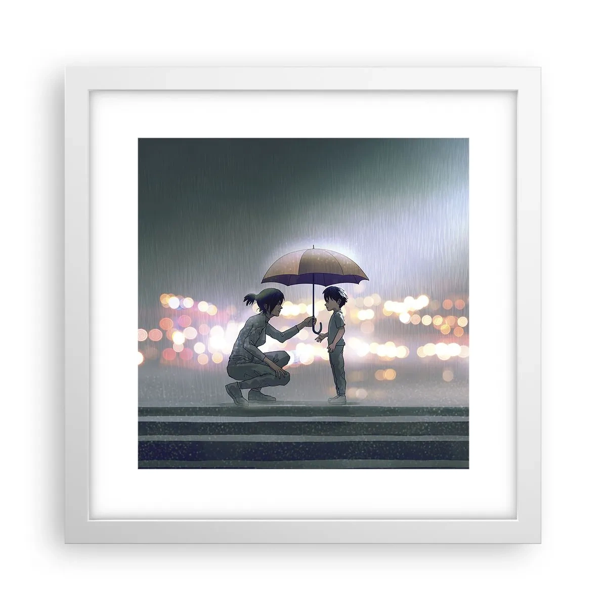 Poster in einem weißen Rahmen - Und jetzt ist alles in Ordnung - 30x30 cm