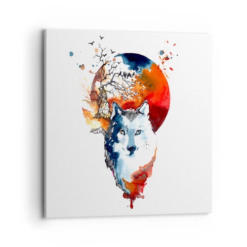 Bild auf Leinwand - Leinwandbild - Nase an Nase mit der Nacht - 70x70 cm