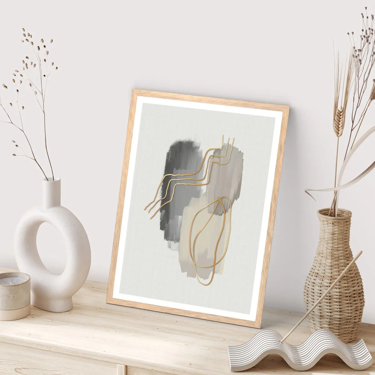 Poster in einem Rahmen aus heller Eiche - Dauer und Bewegung - 70x100 cm