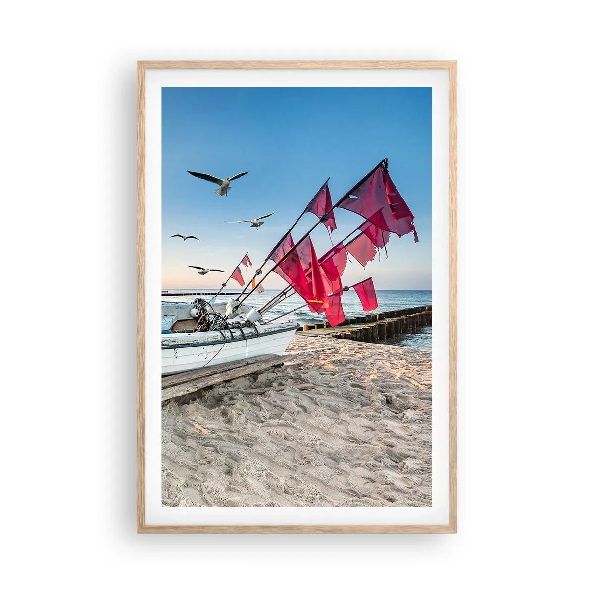 Poster in einem Rahmen aus heller Eiche - Wohlverdiente Ruhe - 61x91 cm