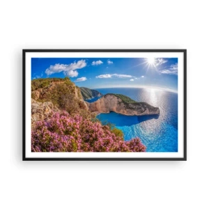 Poster in einem schwarzem Rahmen - Mein toller Griechenlandurlaub - 91x61 cm