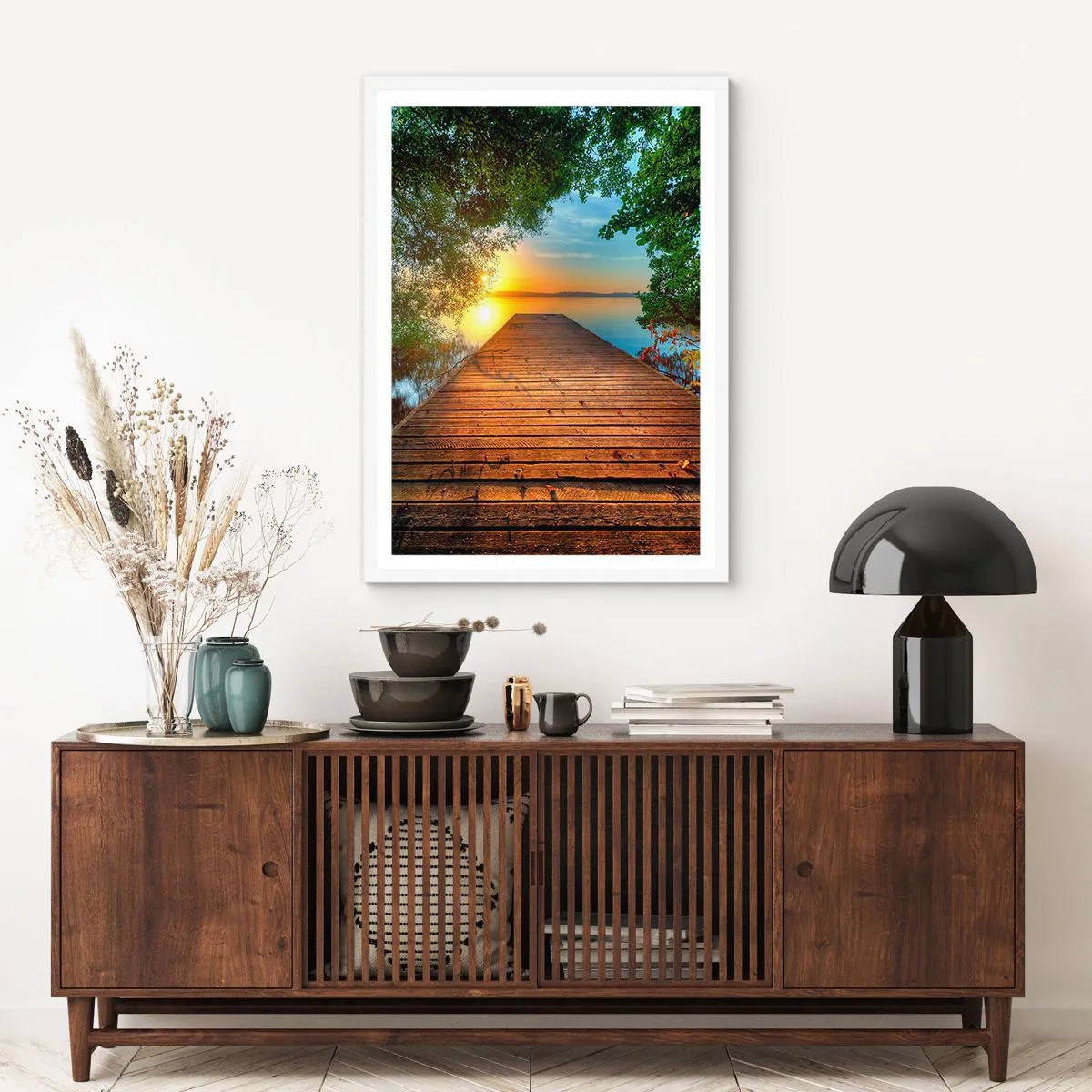 Poster in einem weißen Rahmen - Nimm dir Zeit, setz dich hin - 30x40 cm