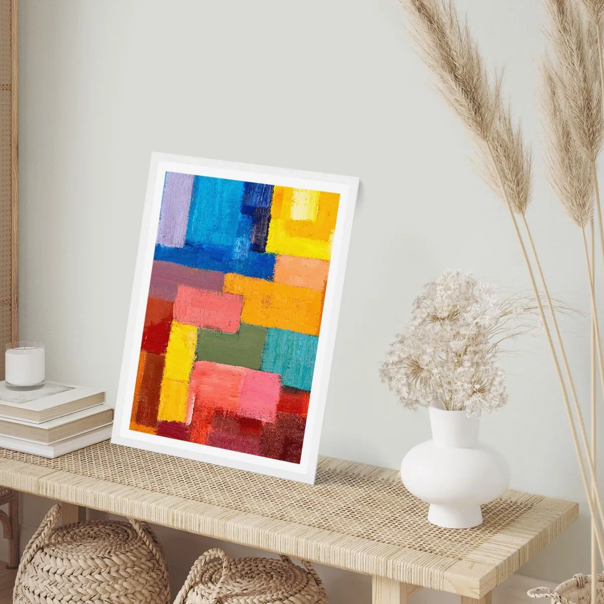 Poster in einem weißen Rahmen - Jeder ist anders, alle bunt - 61x91 cm