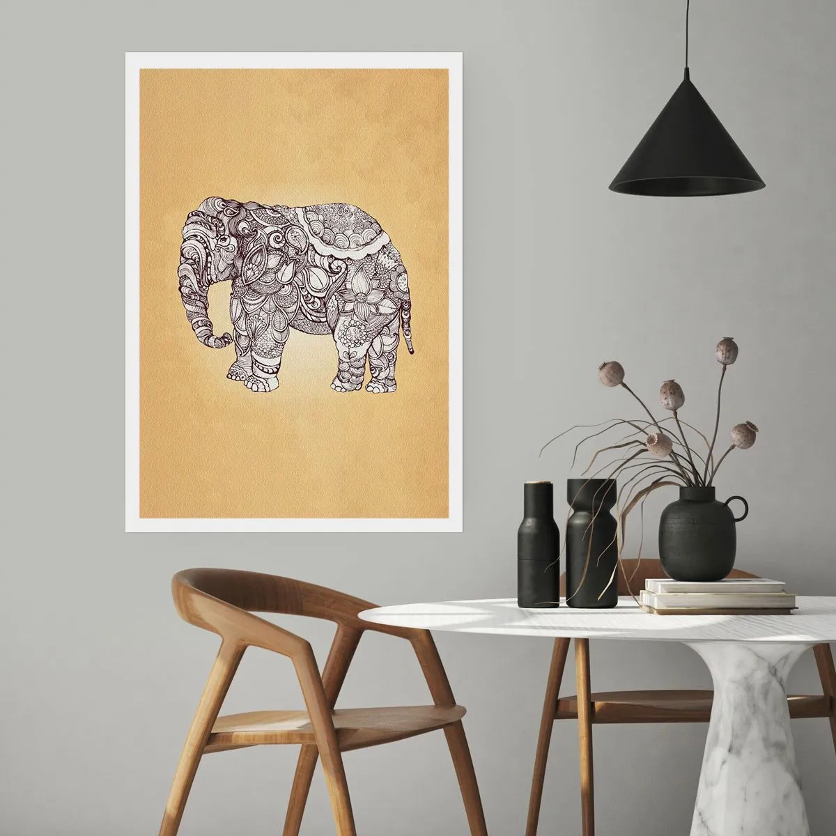 Poster - Elefant verhüllte sich - 61x91 cm