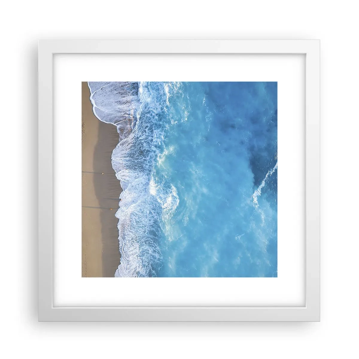 Poster in einem weißen Rahmen - Die Kraft des Blaus - 30x30 cm