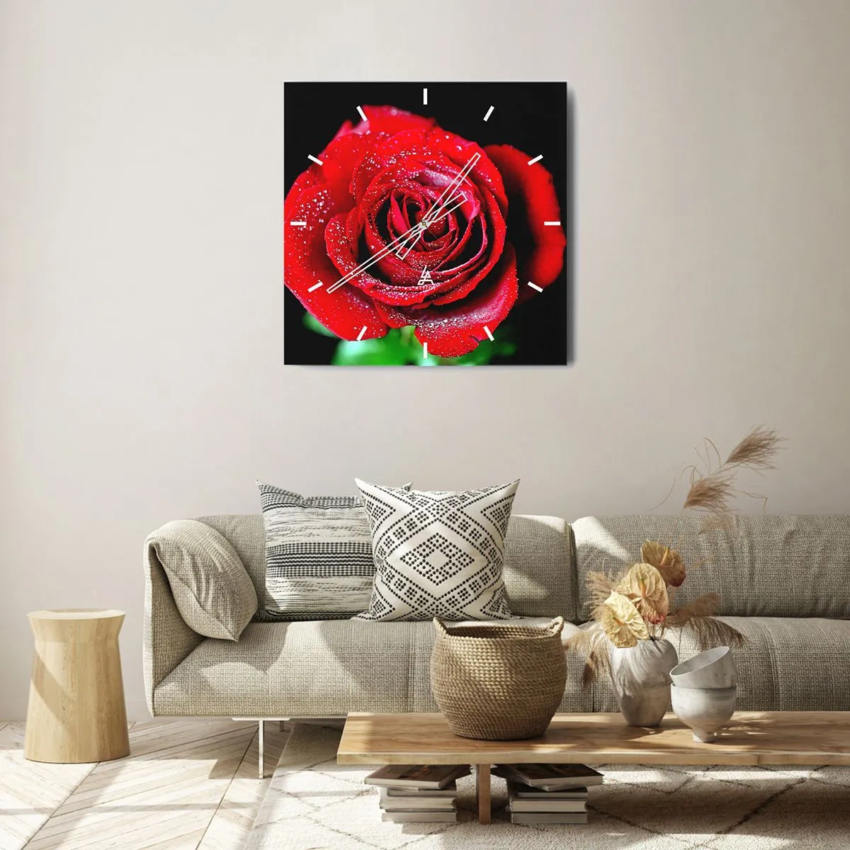 Wanduhr - Glasuhr - Das ist Liebe - 40x40 cm