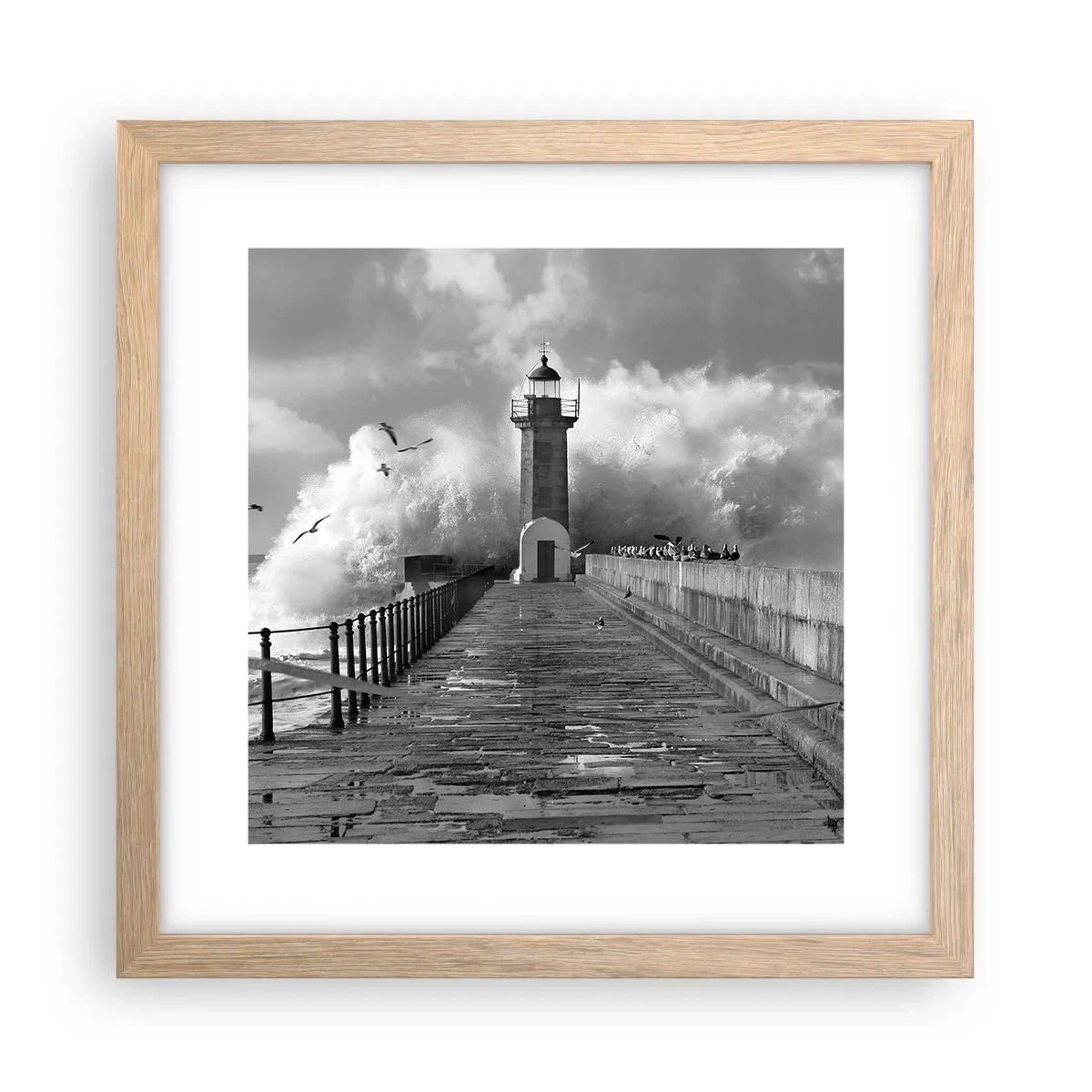 Poster in einem Rahmen aus heller Eiche - Furchtlos - 30x30 cm