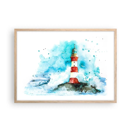 Poster in einem Rahmen aus heller Eiche - Einheit der Elemente - 70x50 cm