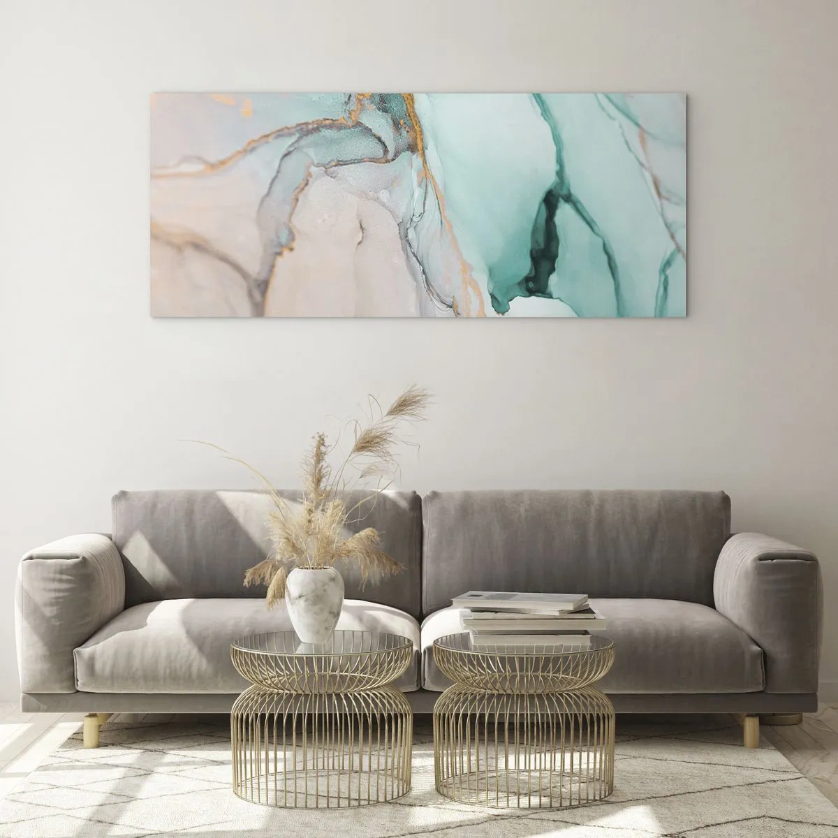 Glasbild - Bild auf glas - Ein Tanz der Formen und Farben - 90x30 cm