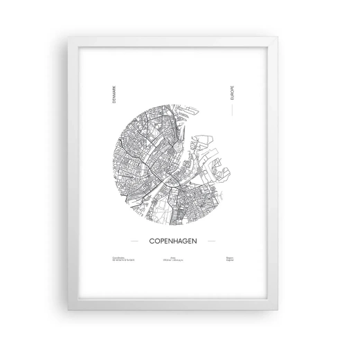 Poster in einem weißen Rahmen - Anatomie von Kopenhagen - 30x40 cm