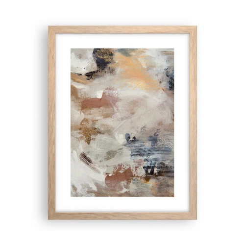 Poster in einem Rahmen aus heller Eiche - Neblige Abstraktion - 30x40 cm