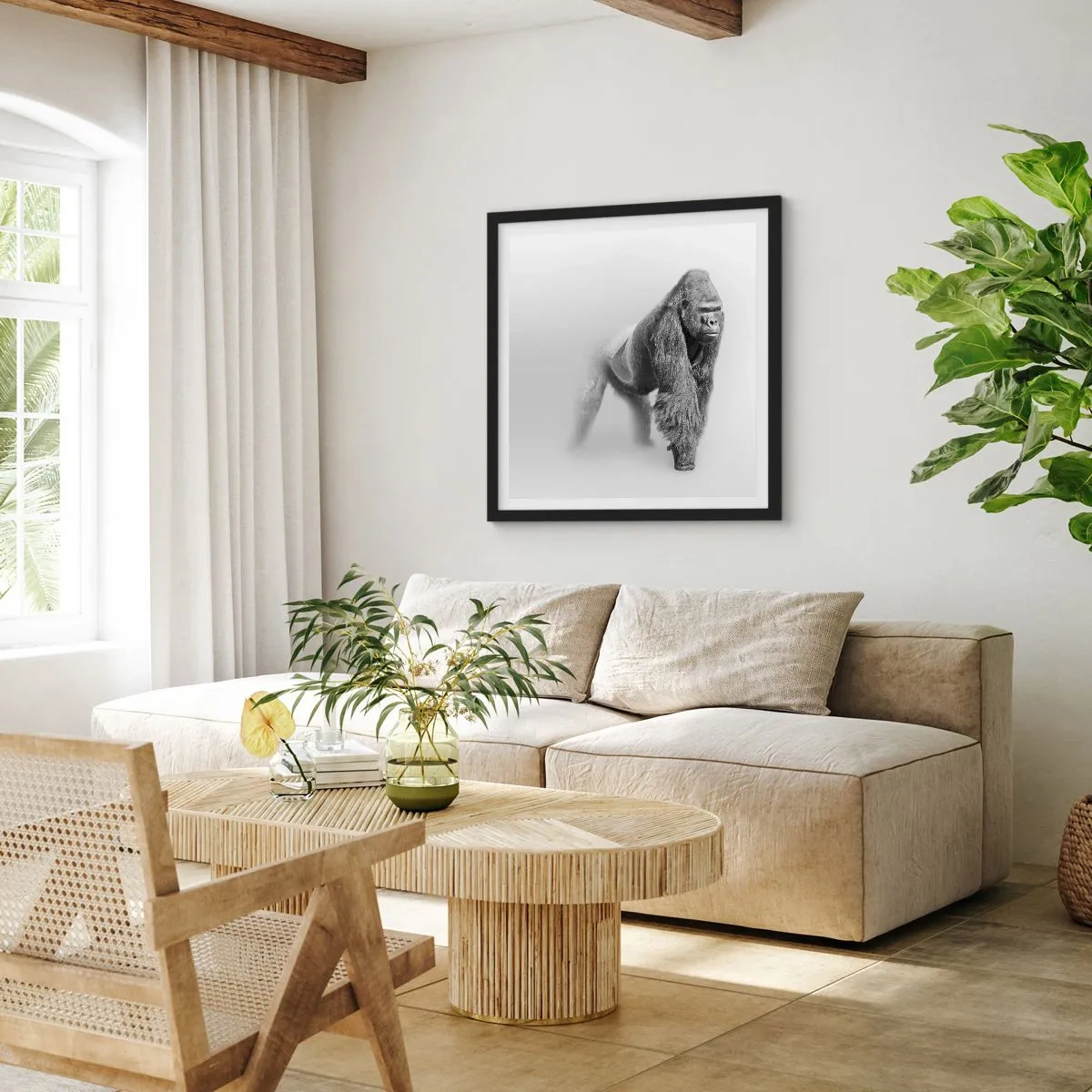 Poster in einem schwarzem Rahmen - Zuversichtlich in seiner Stärke - 60x60 cm