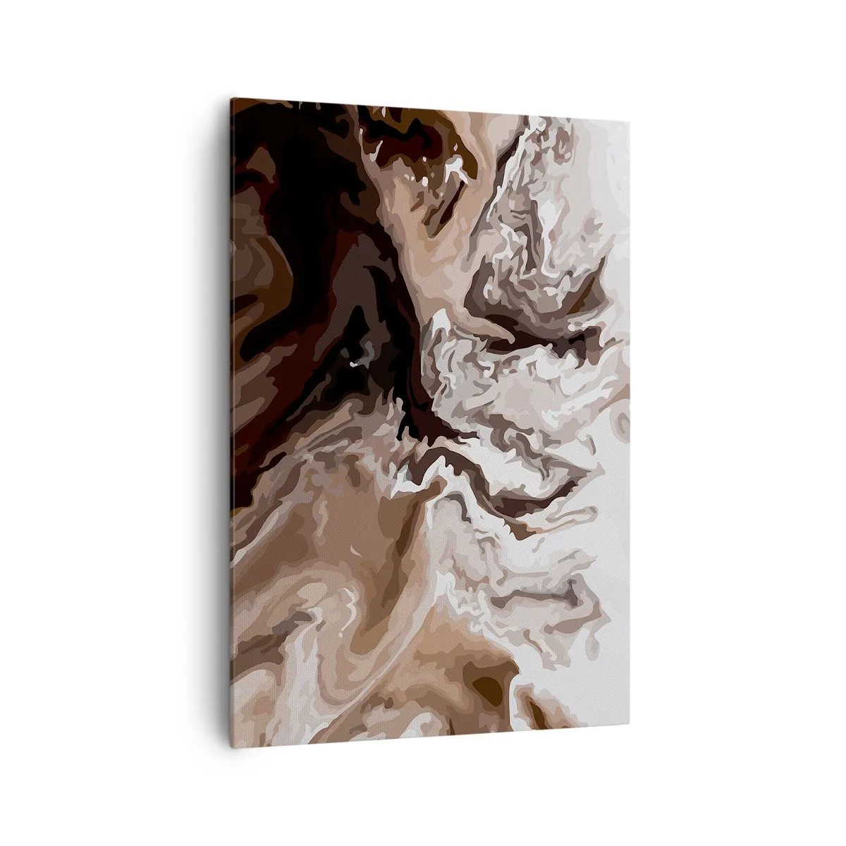 Bild auf Leinwand - Leinwandbild - Abstraktion in Brauntönen mit dynamischen Linien - 70x100cm - Farbkontrast - Moderne Wanddekoration für Wohnzimmer und Schlafzimmer ARTTOR