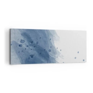 Bild auf Leinwand - Leinwandbild - Blauer Tüll - 100x40 cm