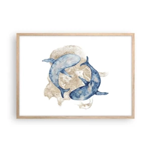 Poster in einem Rahmen aus heller Eiche - Freundschaft oder Liebe? - 70x50 cm