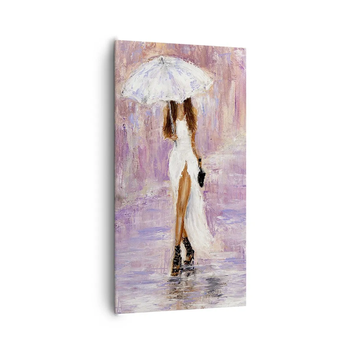 Bild auf Leinwand - Leinwandbild - Im lila Regen - 65x120 cm