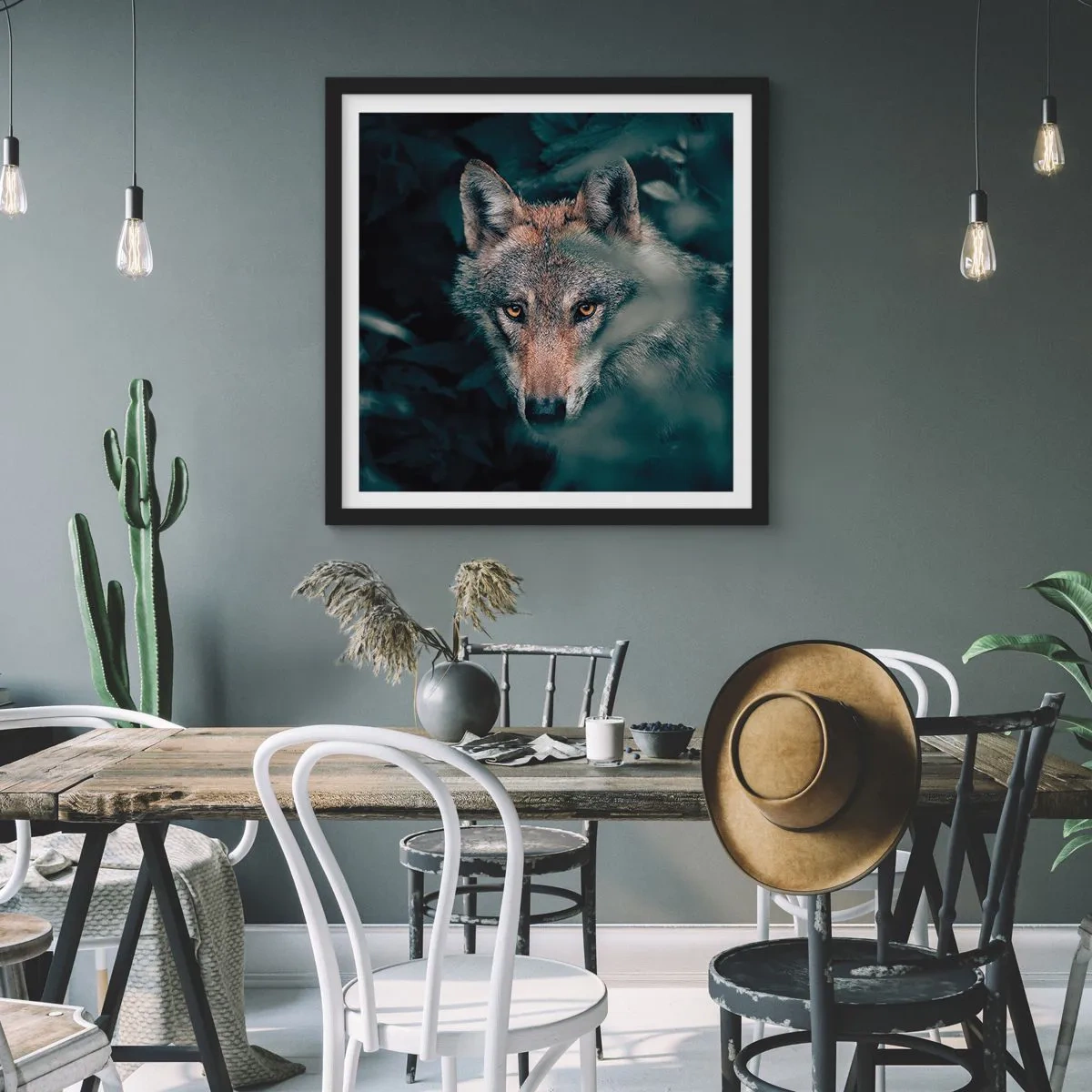 Poster in einem schwarzem Rahmen - Jäger - 50x50 cm