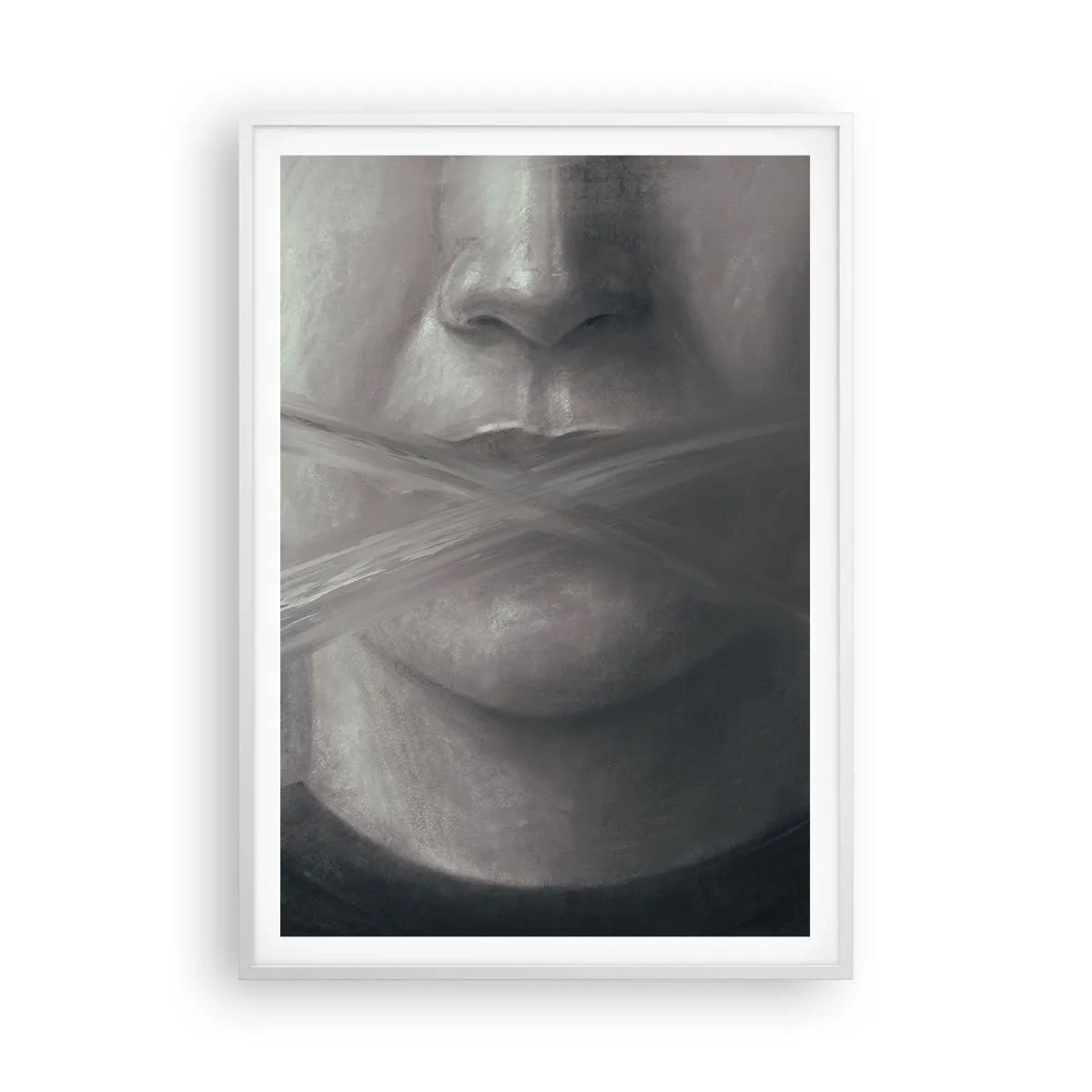 Poster in einem weißen Rahmen - Ohne ein Wort - 70x100 cm