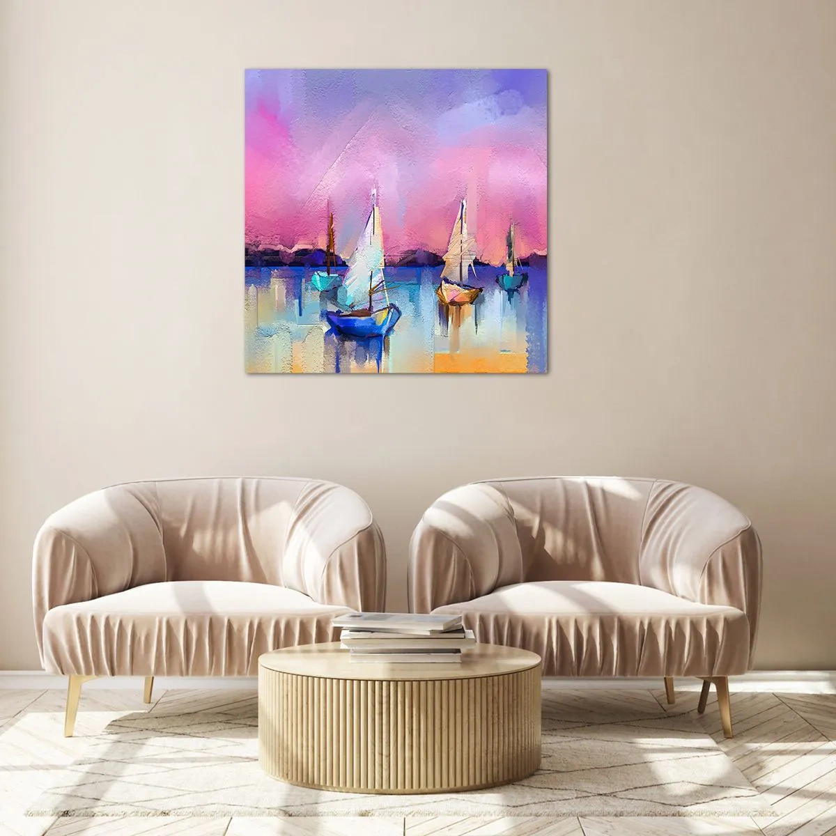 Glasbild - Bild auf glas - Richtung: breites Wasser - 30x30 cm