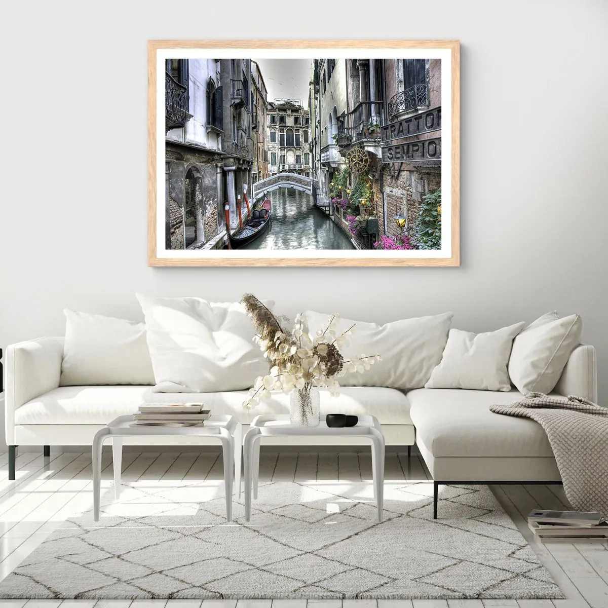 Poster in einem Rahmen aus heller Eiche - Seit Jahrhunderten in stiller Besinnung - 100x70 cm