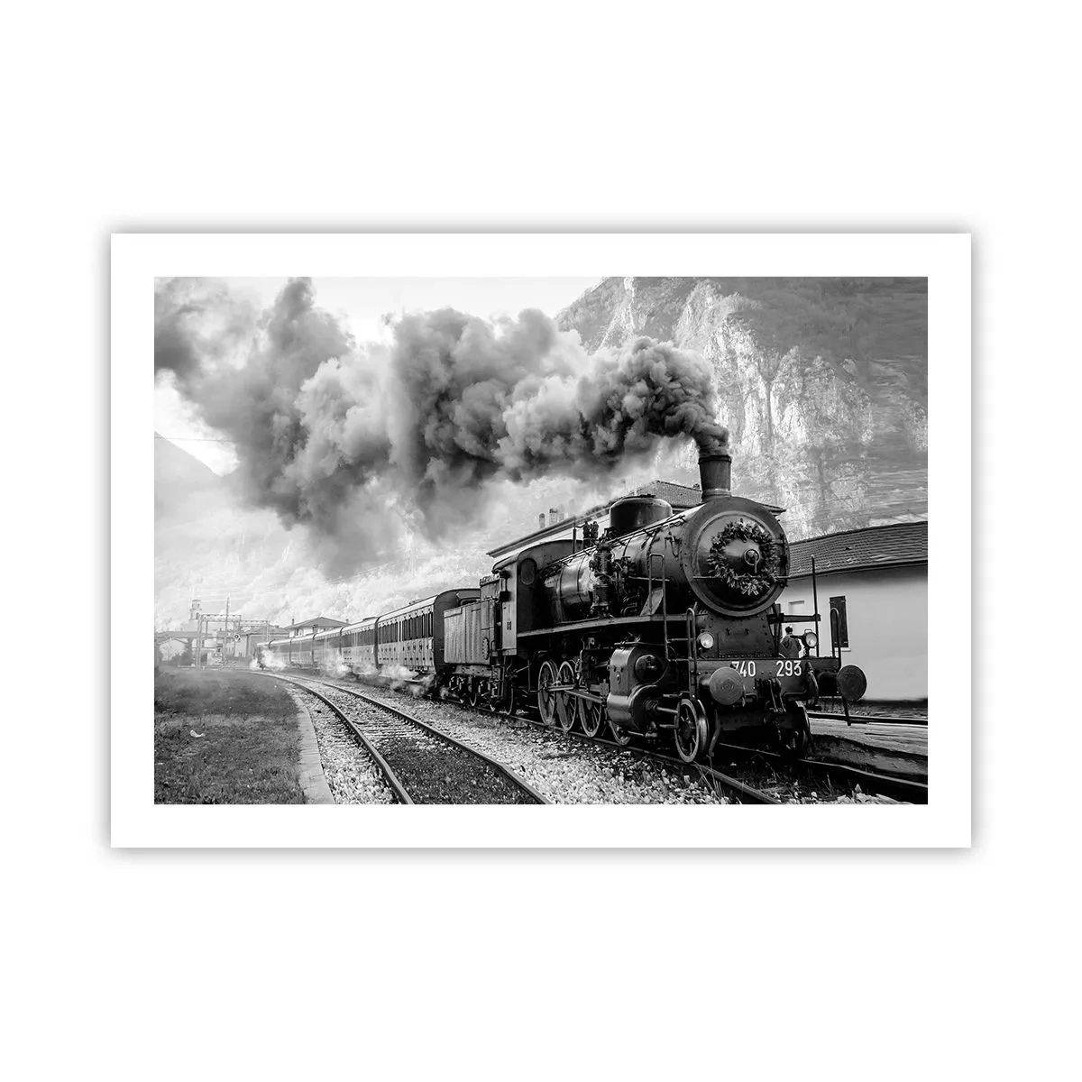 Poster - Steht am Bahnhof ... - 70x50 cm