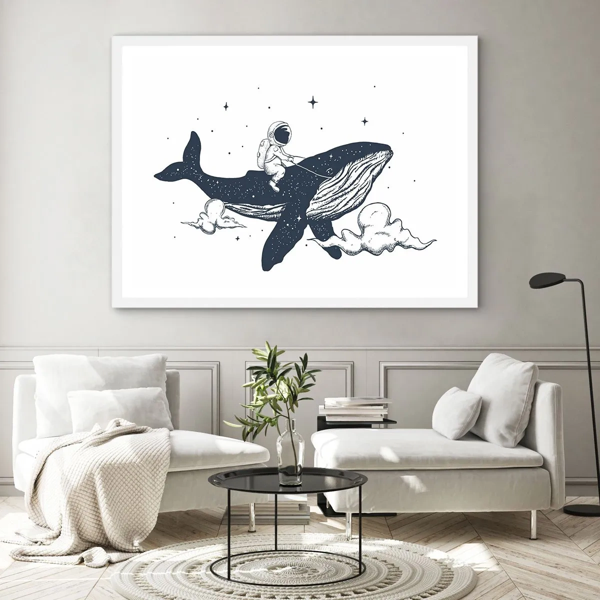 Poster in einem weißen Rahmen - Weltraumabenteuer - 100x70 cm