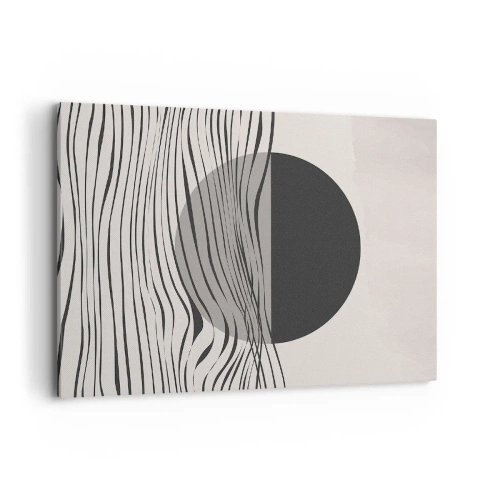 Bild auf Leinwand - Leinwandbild - Abstrakte Linien und geometrische Formen in gedeckten Farben - 100x70cm - Halbe Komposition - Moderne Wanddekoration für Wohnzimmer und Schlafzimmer ARTTOR