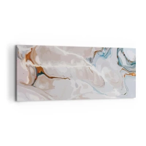 Bild auf Leinwand - Leinwandbild - Blau schlängelt sich unter dem Weiß - 100x40 cm