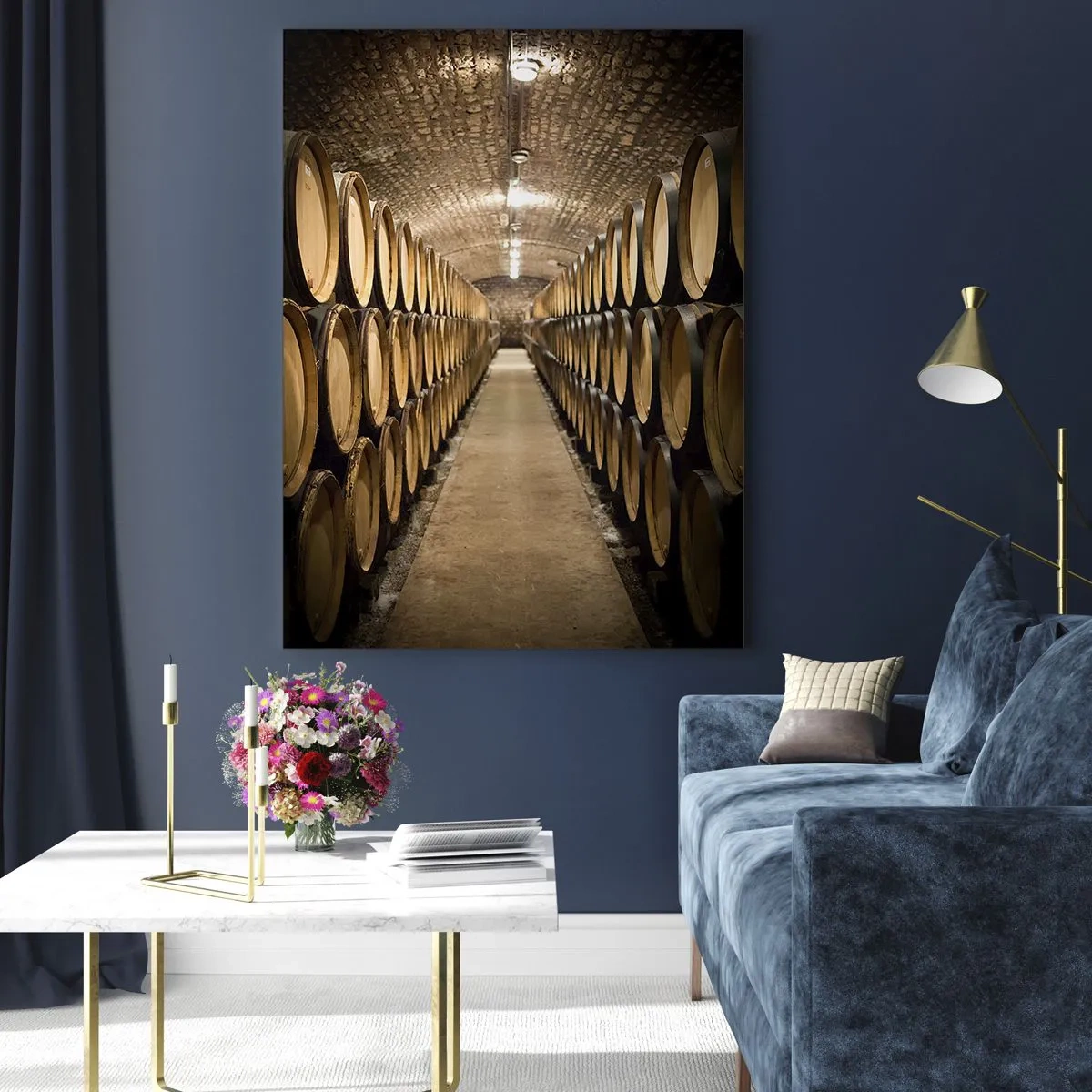 Glasbild - Bild auf glas - In einem gemauerten Keller - 70x100 cm