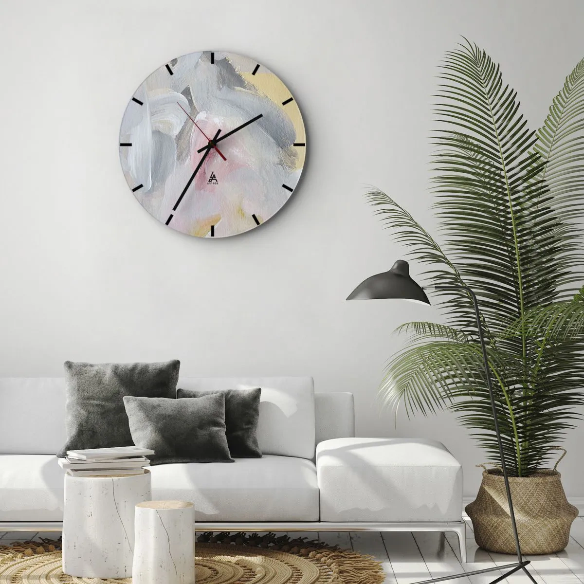Wanduhr - Glasuhr - In einer Pastellwelt - 30x30 cm