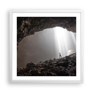 Poster in einem weißen Rahmen - Die leuchtende Grotte - 50x50 cm