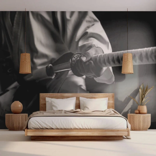 Fototapete Premium Sand - Kriegerseele - Samurai-Schwert, Japan, Kampfkunst - 200x140 cm