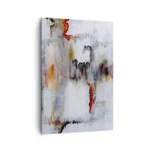 Bild auf Leinwand - Leinwandbild - Abstraktes Muster mit lebendigen Farben auf hellem Hintergrund - 70x100cm - Ein Stock auf dem Wasser - Moderne Wanddekoration für Wohnzimmer und Schlafzimmer ARTTOR